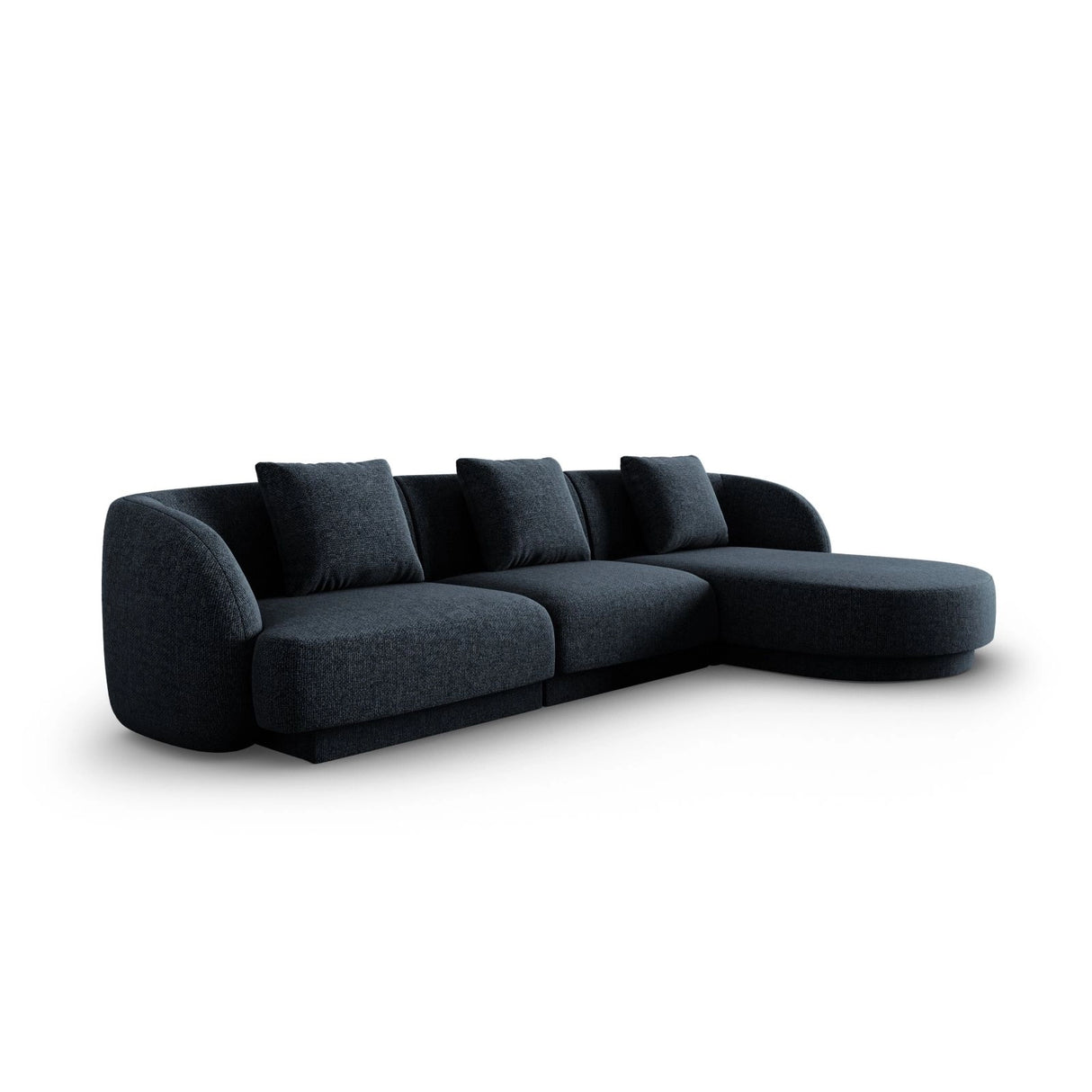 Tulum 4-Sitzer Ecksofa, Rechte Seite, aus Chenille in Königsblau (Haga 86), 255x156x70 cm von Cosmopolitan Design – Bild 3