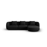 Tulum 4-Sitzer Ecksofa, Rechte Seite, aus Chenille in Schwarz (Haga 19), 255x156x70 cm von Cosmopolitan Design – Bild 1