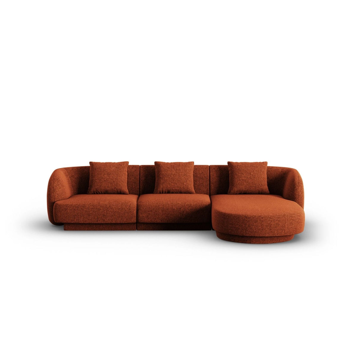 Tulum 4-Sitzer Ecksofa, Rechte Seite, aus Chenille in Terrakotta (Haga 44), 255x156x70 cm von Cosmopolitan Design – Bild 1