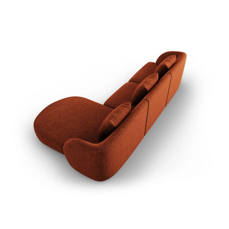 Tulum 4-Sitzer Ecksofa, Rechte Seite, aus Chenille in Terrakotta (Haga 44), 255x156x70 cm von Cosmopolitan Design – Bild 4
