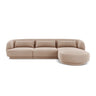 Tulum 4-Sitzer Ecksofa, Rechte Seite, aus Samt in Beige (Bluvel 28), 255x156x70 cm von Cosmopolitan Design – Bild 1