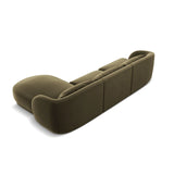 Tulum 4-Sitzer Ecksofa, Rechte Seite, aus Samt in Grün (Bluvel 77), 255x156x70 cm von Cosmopolitan Design – Bild 5