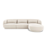 Tulum 4-Sitzer Ecksofa, Rechte Seite, aus Samt in Hellbeige (Bluvel 22), 255x156x70 cm von Cosmopolitan Design – Bild 1