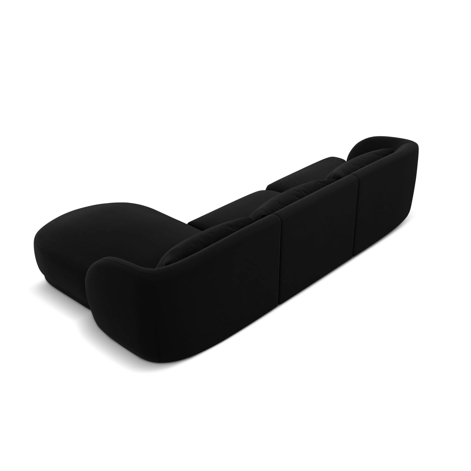 Tulum 4-Sitzer Ecksofa, Rechte Seite, aus Samt in Schwarz (Bluvel 19), 255x156x70 cm von Cosmopolitan Design – Bild 5