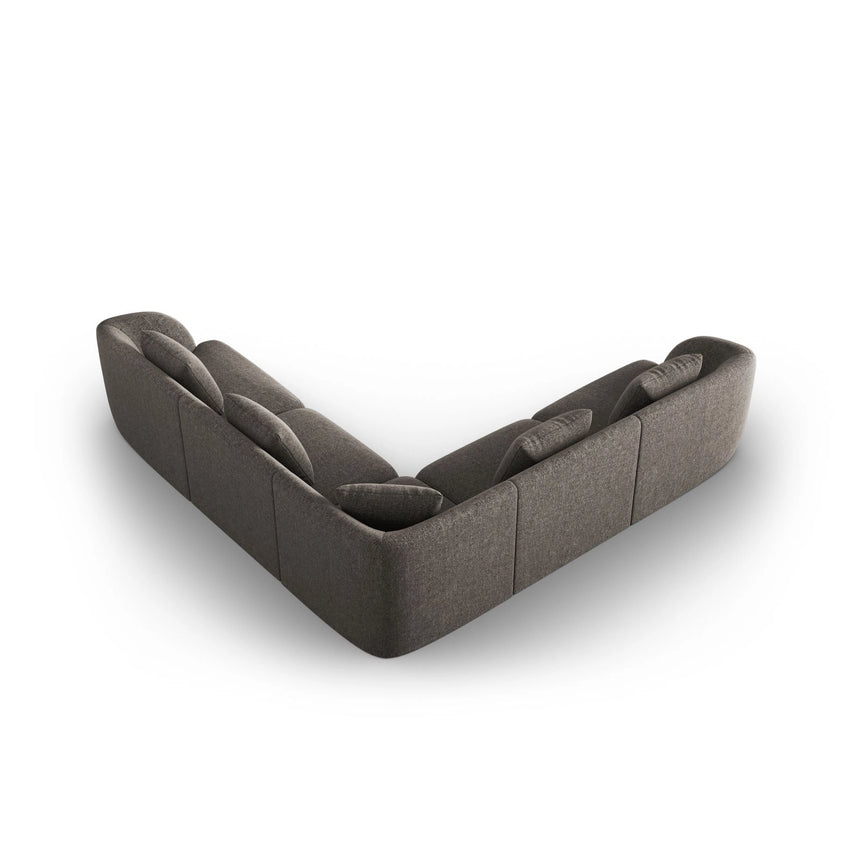 Tulum 5-Sitzer Ecksofa, Symmetrisch, aus Chenille in Grau (Haga 16), 255x255 cm von Cosmopolitan Design – Bild 4