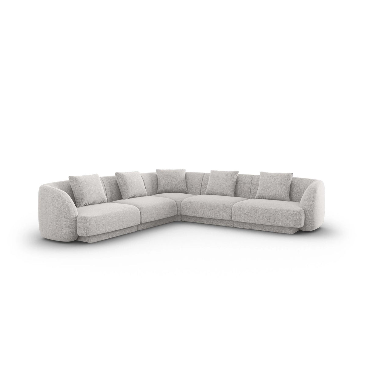 Tulum 5-Sitzer Ecksofa, Symmetrisch, aus Chenille in Hellgrau (Haga 06), 255x255 cm von Cosmopolitan Design – Bild 1