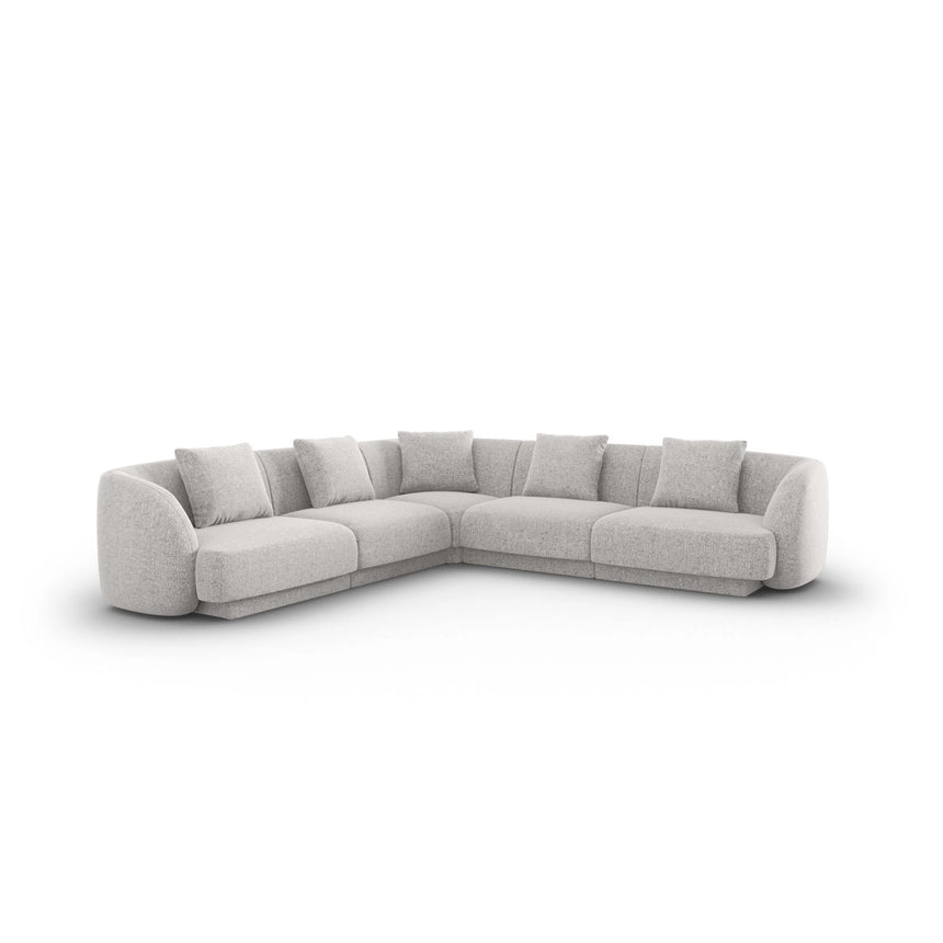 Tulum 5-Sitzer Ecksofa, Symmetrisch, aus Chenille in Hellgrau (Haga 06), 255x255 cm von Cosmopolitan Design – Bild 1