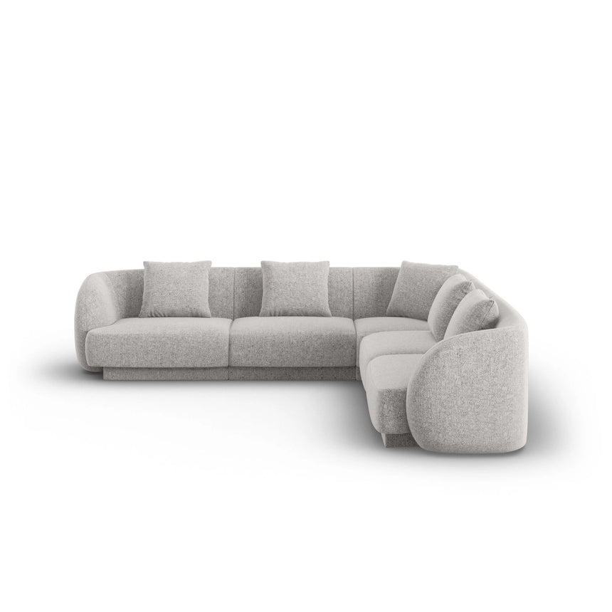 Tulum 5-Sitzer Ecksofa, Symmetrisch, aus Chenille in Hellgrau (Haga 06), 255x255 cm von Cosmopolitan Design – Bild 3