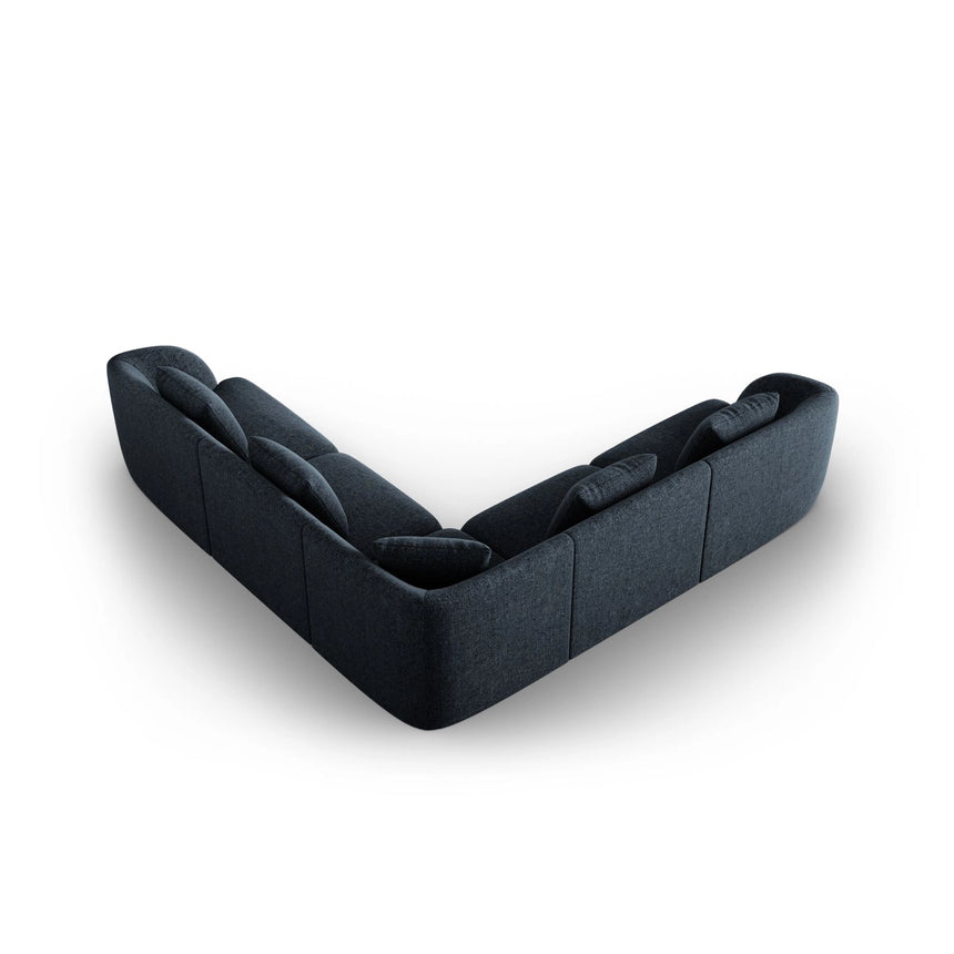 Tulum 5-Sitzer Ecksofa, Symmetrisch, aus Chenille in Königsblau (Haga 86), 255x255 cm von Cosmopolitan Design – Bild 4