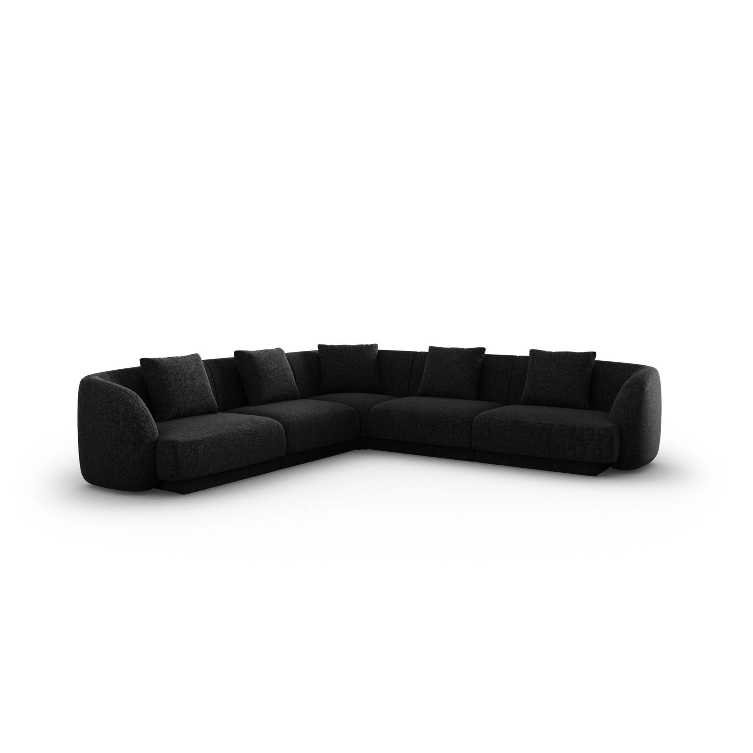 Tulum 5-Sitzer Ecksofa, Symmetrisch, aus Chenille in Schwarz (Haga 19), 255x255 cm von Cosmopolitan Design – Bild 1