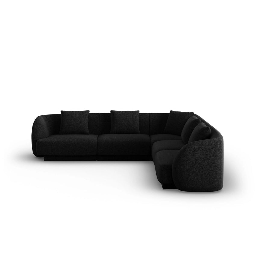 Tulum 5-Sitzer Ecksofa, Symmetrisch, aus Chenille in Schwarz (Haga 19), 255x255 cm von Cosmopolitan Design – Bild 3