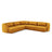 Tulum 5-Sitzer Ecksofa, Symmetrisch, aus Samt in Gelb (Bluvel 68), 255x255 cm von Cosmopolitan Design – Bild 1