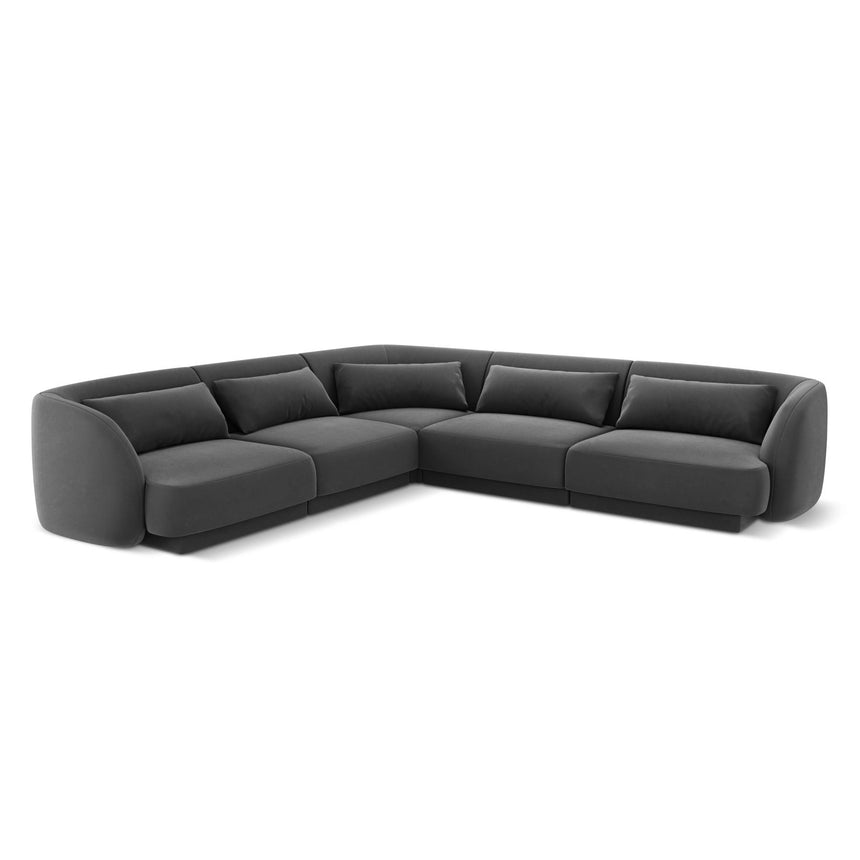 Tulum 5-Sitzer Ecksofa, Symmetrisch, aus Samt in Grau (Bluvel 14), 255x255 cm von Cosmopolitan Design – Bild 1