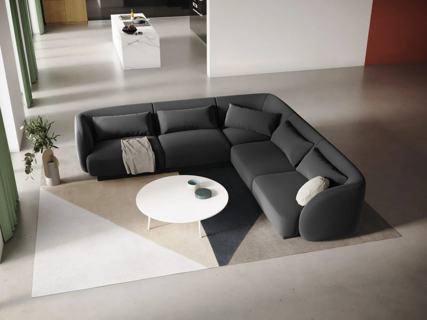 Tulum 5-Sitzer Ecksofa, Symmetrisch, aus Samt in Grau (Bluvel 14), 255x255 cm von Cosmopolitan Design – Bild 2