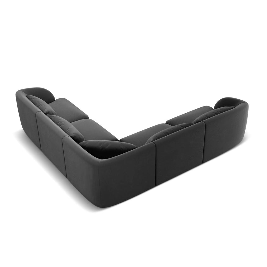 Tulum 5-Sitzer Ecksofa, Symmetrisch, aus Samt in Grau (Bluvel 14), 255x255 cm von Cosmopolitan Design – Bild 4