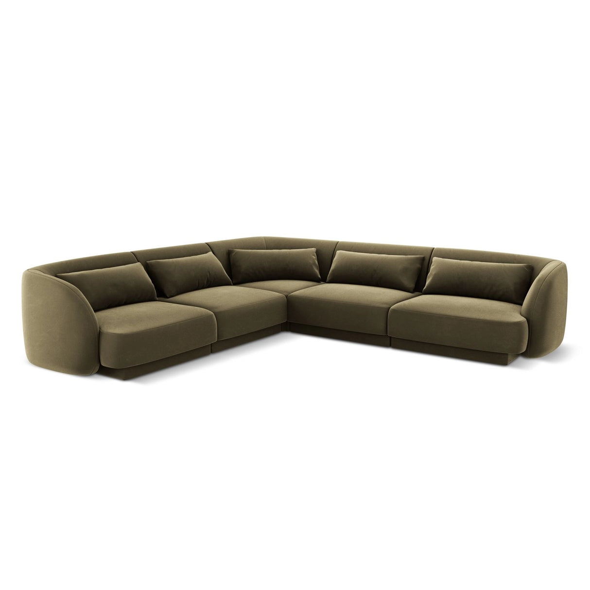 Tulum 5-Sitzer Ecksofa, Symmetrisch, aus Samt in Grün (Bluvel 77), 255x255 cm von Cosmopolitan Design – Bild 1