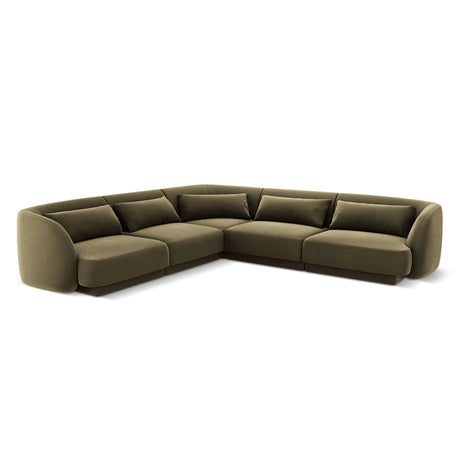 Tulum 5-Sitzer Ecksofa, Symmetrisch, aus Samt in Grün (Bluvel 77), 255x255 cm von Cosmopolitan Design – Bild 1