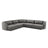 Tulum 5-Sitzer Ecksofa, Symmetrisch, aus Samt in Hellgrau (Bluvel 13), 255x255 cm von Cosmopolitan Design – Bild 1