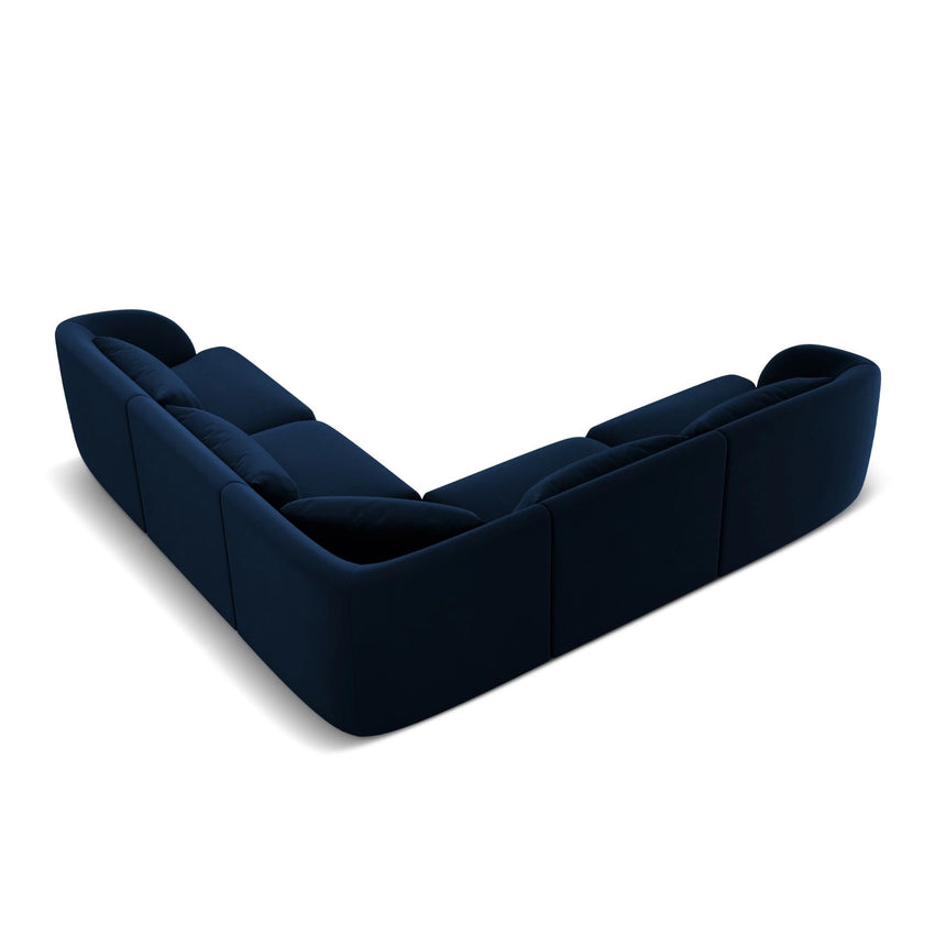 Tulum 5-Sitzer Ecksofa, Symmetrisch, aus Samt in Königsblau (Bluvel 86), 255x255 cm von Cosmopolitan Design – Bild 4