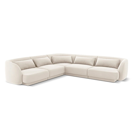 Tulum 5-Sitzer Ecksofa, Symmetrisch, aus Samt in Leichtes Beige (Bluvel 22), 255x255 cm von Cosmopolitan Design – Bild 1
