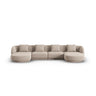 Tulum 5-Sitzer Panorama Sofa aus Chenille in Beige (Haga 30), Beine in Schwarzes Plastik, 330x156x70 cm von Cosmopolitan Design – Bild 1