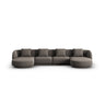Tulum 5-Sitzer Panorama Sofa aus Chenille in Grau (Haga 16), Beine in Schwarzes Plastik, 330x156x70 cm von Cosmopolitan Design – Bild 1