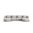 Tulum 5-Sitzer Panorama Sofa aus Chenille in Hellgrau (Haga 06), Beine in Schwarzes Plastik, 330x156x70 cm von Cosmopolitan Design – Bild 1
