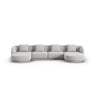 Tulum 5-Sitzer Panorama Sofa aus Chenille in Hellgrau (Haga 06), Beine in Schwarzes Plastik, 330x156x70 cm von Cosmopolitan Design – Bild 1