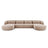 Tulum 5-Sitzer Panorama Sofa aus Samt in Beige (Bluvel 28), Beine in Schwarzes Plastik, 330x156x70 cm von Cosmopolitan Design – Bild 1