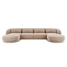 Tulum 5-Sitzer Panorama Sofa aus Samt in Beige (Bluvel 28), Beine in Schwarzes Plastik, 330x156x70 cm von Cosmopolitan Design – Bild 1