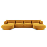 Tulum 5-Sitzer Panorama Sofa aus Samt in Gelb (Bluvel 68), Beine in Schwarzes Plastik, 330x156x70 cm von Cosmopolitan Design – Bild 1