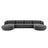 Tulum 5-Sitzer Panorama Sofa aus Samt in Grau (Bluvel 14), Beine in Schwarzes Plastik, 330x156x70 cm von Cosmopolitan Design – Bild 1