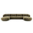 Tulum 5-Sitzer Panorama Sofa aus Samt in Grün (Bluvel 77), Beine in Schwarzes Plastik, 330x156x70 cm von Cosmopolitan Design – Bild 1