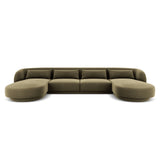 Tulum 5-Sitzer Panorama Sofa aus Samt in Grün (Bluvel 77), Beine in Schwarzes Plastik, 330x156x70 cm von Cosmopolitan Design – Bild 1