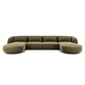 Tulum 5-Sitzer Panorama Sofa aus Samt in Grün (Bluvel 77), Beine in Schwarzes Plastik, 330x156x70 cm von Cosmopolitan Design – Bild 1