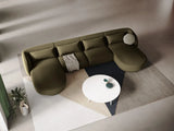 Tulum 5-Sitzer Panorama Sofa aus Samt in Grün (Bluvel 77), Beine in Schwarzes Plastik, 330x156x70 cm von Cosmopolitan Design – Bild 2