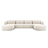 Tulum 5-Sitzer Panorama Sofa aus Samt in Hellbeige (Bluvel 22), Beine in Schwarzes Plastik, 330x156x70 cm von Cosmopolitan Design – Bild 1