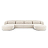 Tulum 5-Sitzer Panorama Sofa aus Samt in Hellbeige (Bluvel 22), Beine in Schwarzes Plastik, 330x156x70 cm von Cosmopolitan Design – Bild 1