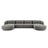 Tulum 5-Sitzer Panorama Sofa aus Samt in Hellgrau (Bluvel 13), Beine in Schwarzes Plastik, 330x156x70 cm von Cosmopolitan Design – Bild 1