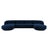 Tulum 5-Sitzer Panorama Sofa aus Samt in Königsblau (Bluvel 86), Beine in Schwarzes Plastik, 330x156x70 cm von Cosmopolitan Design – Bild 1