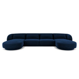 Tulum 5-Sitzer Panorama Sofa aus Samt in Königsblau (Bluvel 86), Beine in Schwarzes Plastik, 330x156x70 cm von Cosmopolitan Design – Bild 1
