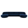 Tulum 5-Sitzer Panorama Sofa aus Samt in Königsblau (Bluvel 86), Beine in Schwarzes Plastik, 330x156x70 cm von Cosmopolitan Design – Bild 1