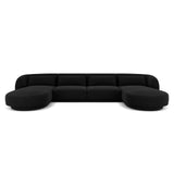 Tulum 5-Sitzer Panorama Sofa aus Samt in Schwarz (Bluvel 19), Beine in Schwarzes Plastik, 330x156x70 cm von Cosmopolitan Design – Bild 1