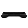 Tulum 5-Sitzer Panorama Sofa aus Samt in Schwarz (Bluvel 19), Beine in Schwarzes Plastik, 330x156x70 cm von Cosmopolitan Design – Bild 1