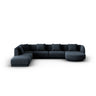 Tulum 6-Sitzer Panorama Ecksofa, Linke Seite, aus Chenille in Königsblau (Haga 86), Beine aus Schwarzes Plastik, 330x255x70 cm von Cosmopolitan Design – Bild 1
