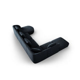 Tulum 6-Sitzer Panorama Ecksofa, Linke Seite, aus Chenille in Königsblau (Haga 86), Beine aus Schwarzes Plastik, 330x255x70 cm von Cosmopolitan Design – Bild 4