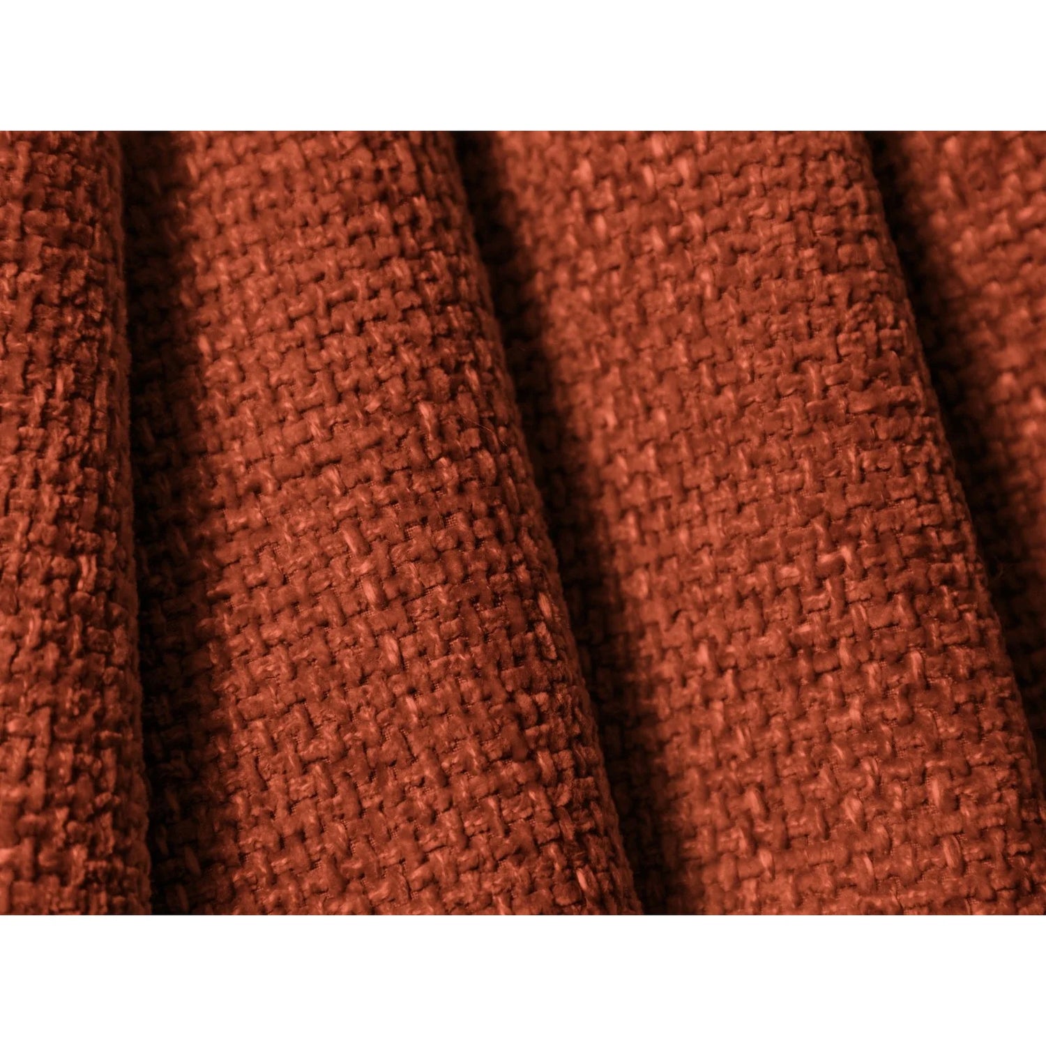 Tulum 6-Sitzer Panorama Ecksofa, Linke Seite, aus Chenille in Terrakotta (Haga 44), Beine aus Schwarzes Plastik, 330x255x70 cm von Cosmopolitan Design – Bild 5