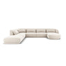 Tulum 6-Sitzer Panorama Ecksofa, Linke Seite, aus Samt in Hellbeige (Bluvel 22), Beine aus Schwarzes Plastik, 330x255x70 cm von Cosmopolitan Design – Bild 1