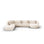 Tulum 6-Sitzer Panorama Ecksofa, Linke Seite, aus Samt oder Chenille, 330x255x70 cm von Cosmopolitan Design – Bild 1