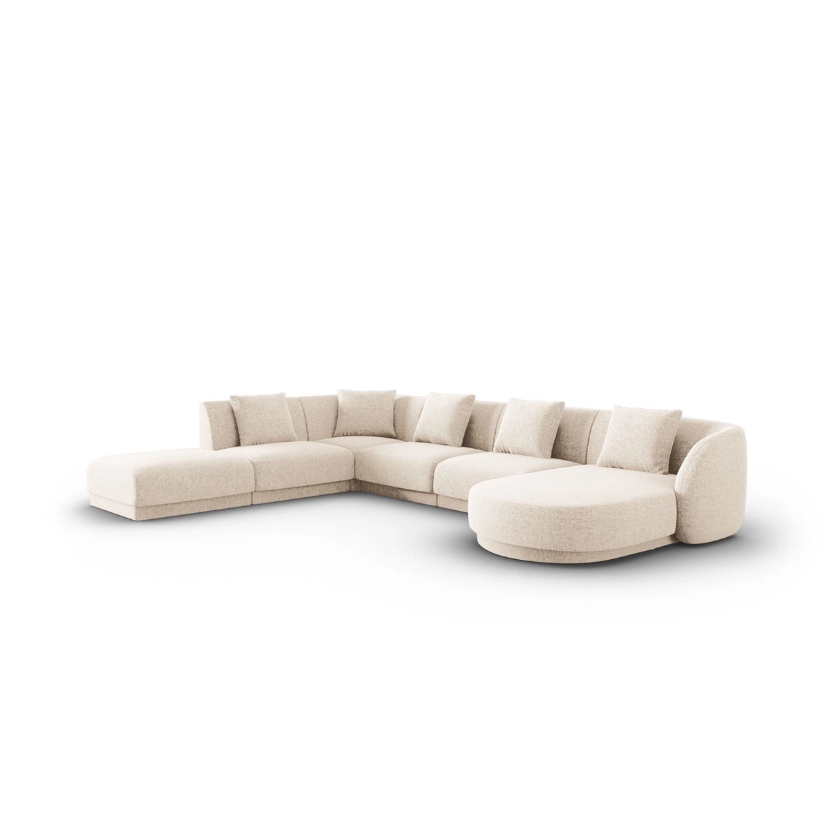 Tulum 6-Sitzer Panorama Ecksofa, Linke Seite, aus Samt oder Chenille, 330x255x70 cm von Cosmopolitan Design – Bild 3